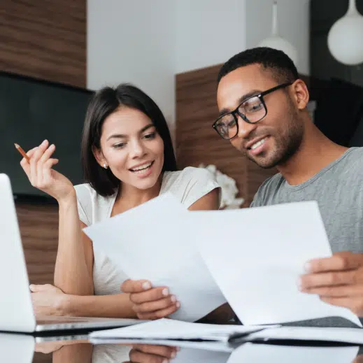 Two people planning for a Relocation move