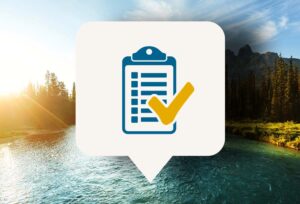A checklist icon, with a Canada background