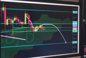 Stock market tracker showing volatility