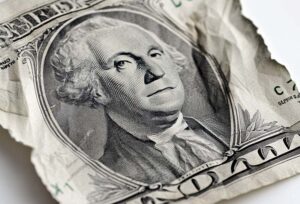 George Washington on a ripped bill