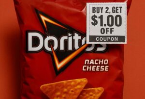 Bag of nacho cheese Doritos - buy 2, get $1.00 off